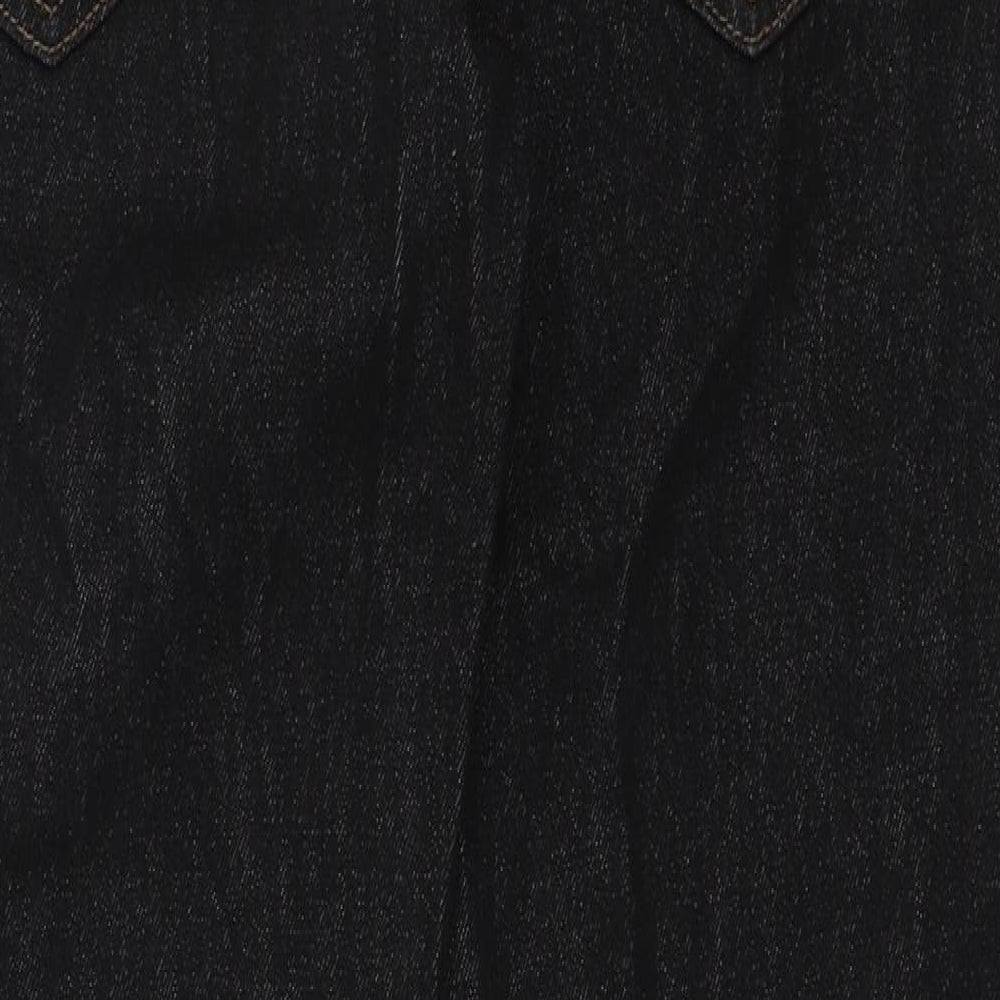 George Mens Black Cotton Straight Jeans Size 32 in L32 in Regular Zip