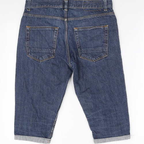 Topman Mens Blue Cotton Bermuda Shorts Size 30 in L15 in Regular Zip