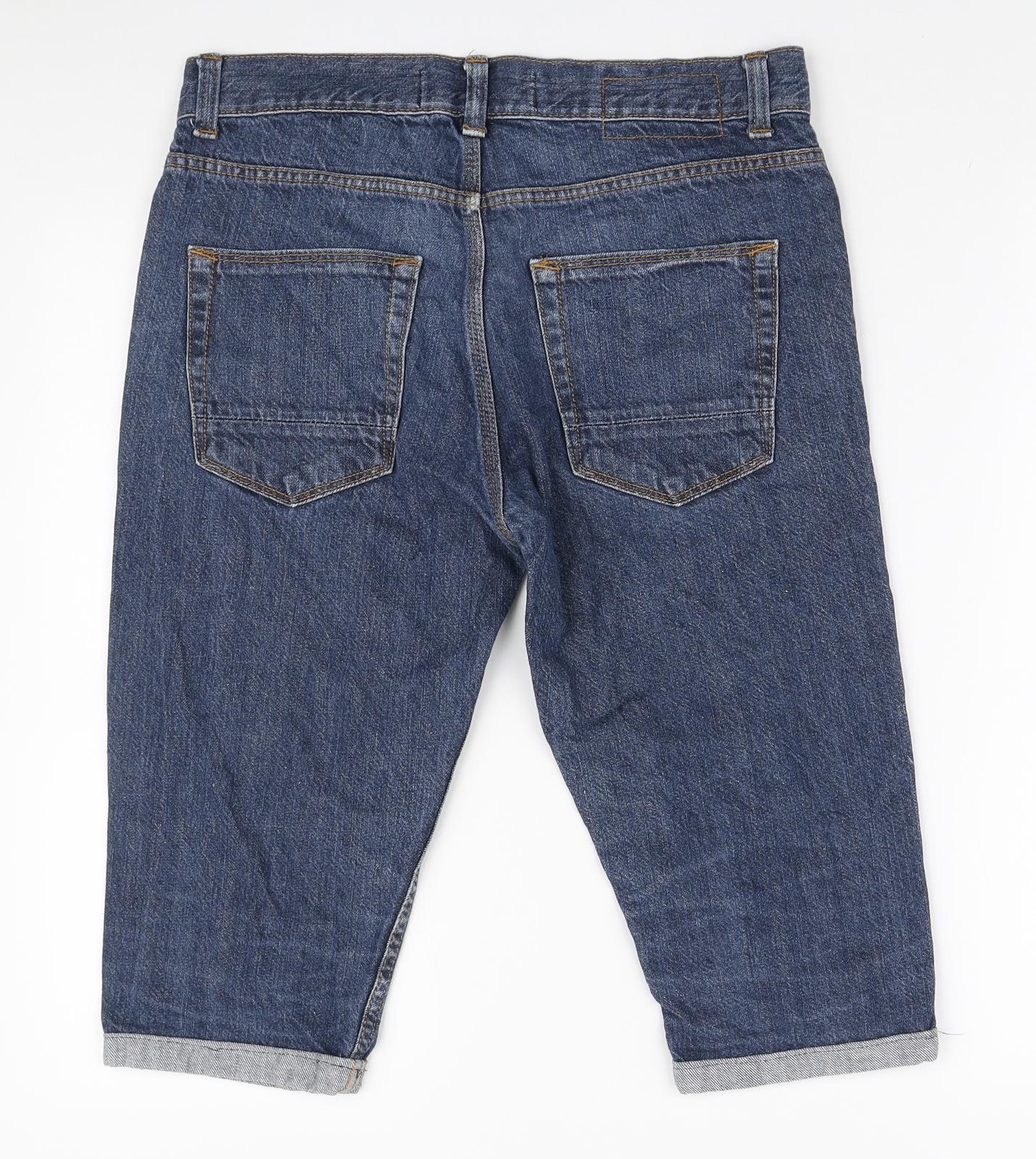 Topman Mens Blue Cotton Bermuda Shorts Size 30 in L15 in Regular Zip