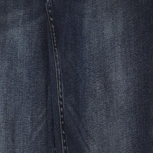 George Mens Blue Cotton Straight Jeans Size 32 in L30 in Regular Zip