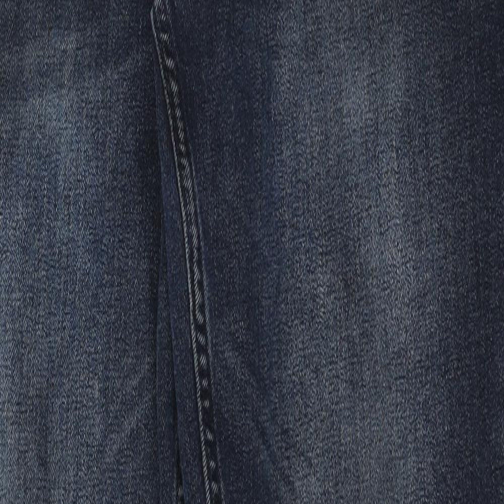 George Mens Blue Cotton Straight Jeans Size 32 in L30 in Regular Zip
