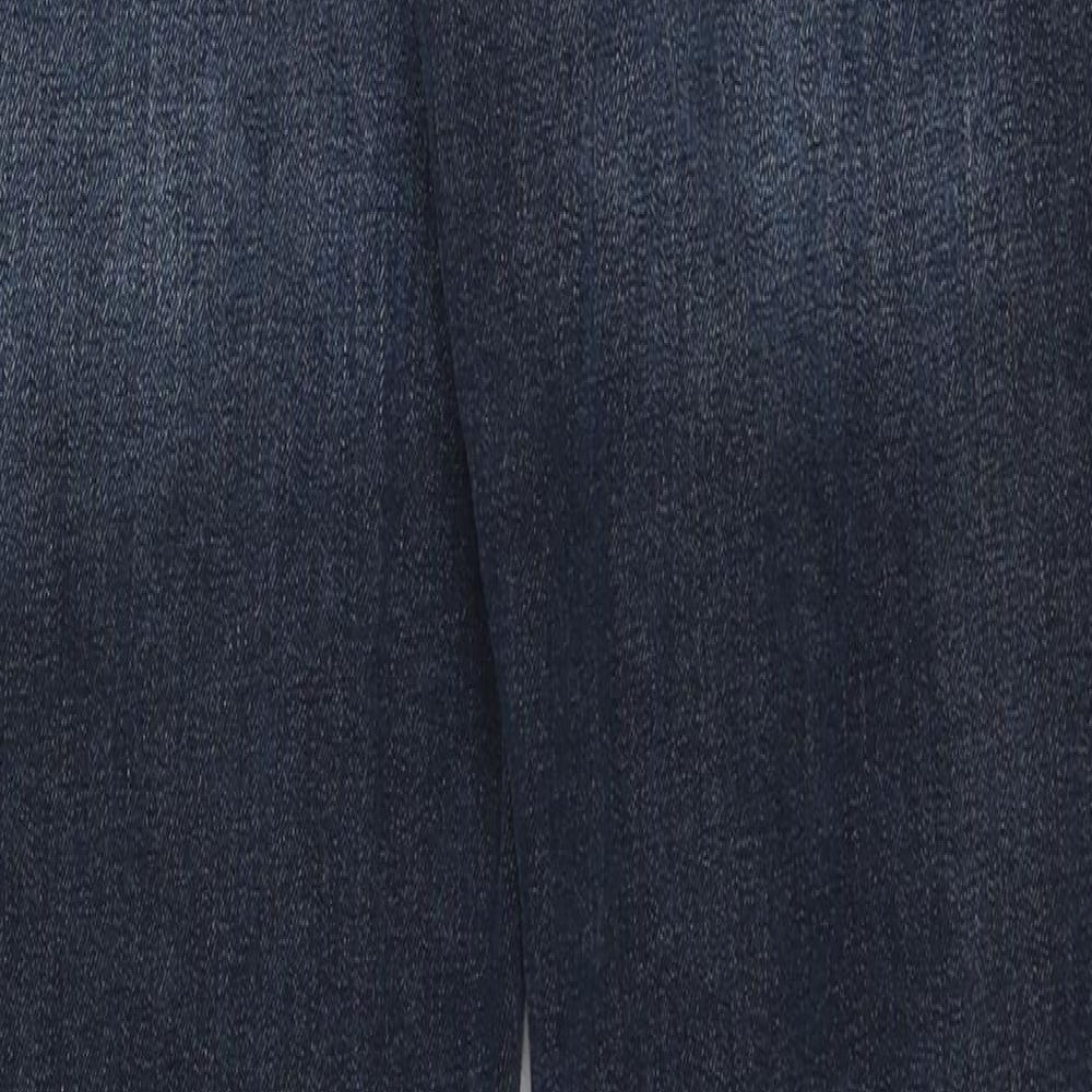 George Mens Blue Cotton Straight Jeans Size 32 in L30 in Regular Zip