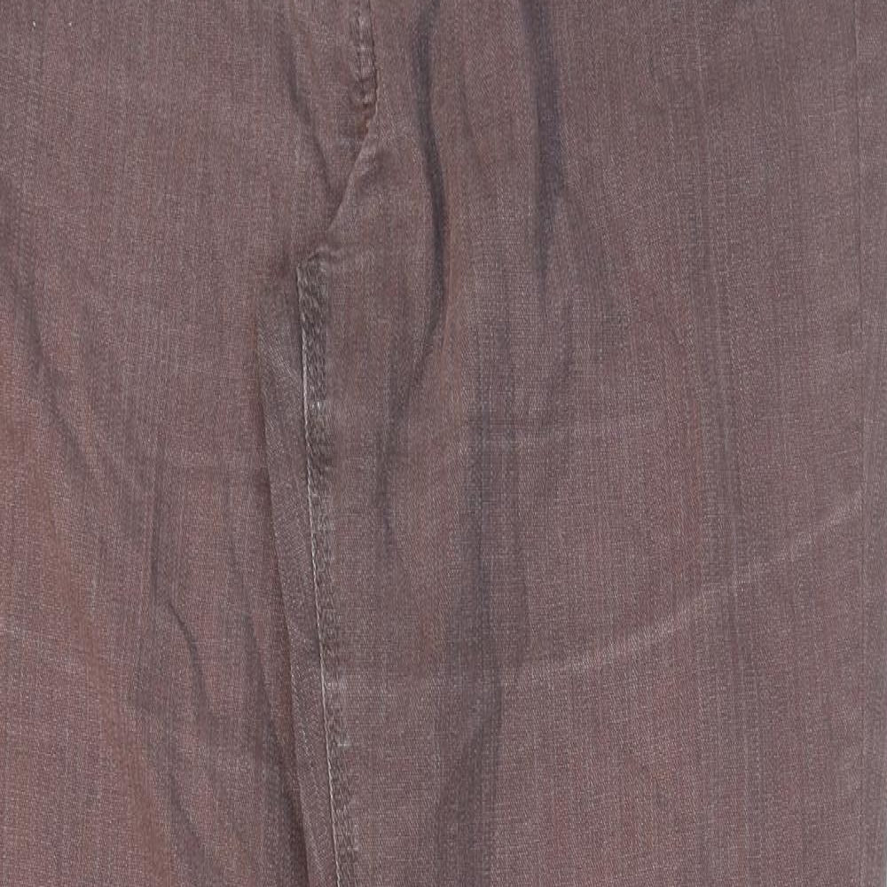 Per Una Womens Brown Cotton Bootcut Jeans Size 12 L29 in Regular Zip