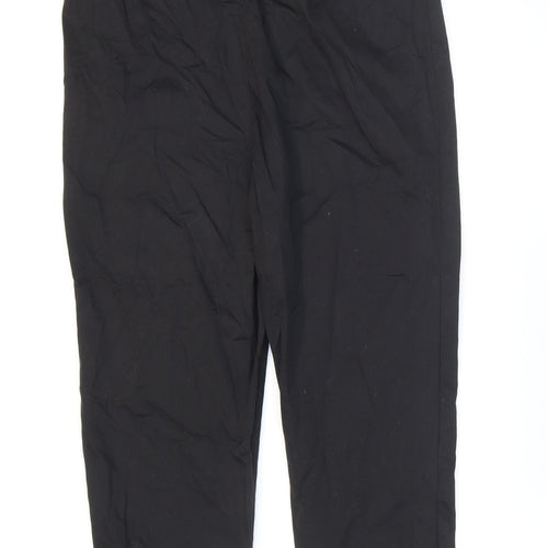 Marks and Spencer Womens Black Cotton Dress Pants Trousers Size 10 L21 in Regular Zip