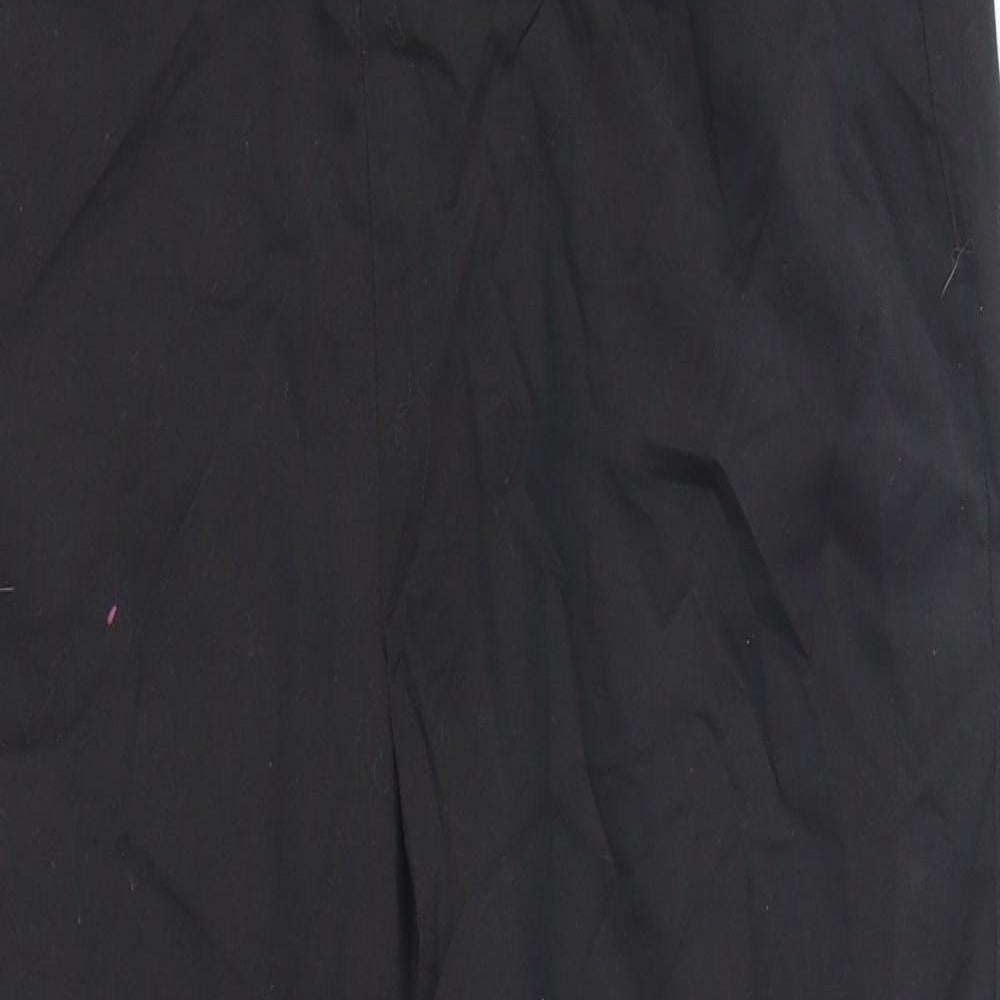 Marks and Spencer Womens Black Cotton Dress Pants Trousers Size 10 L21 in Regular Zip
