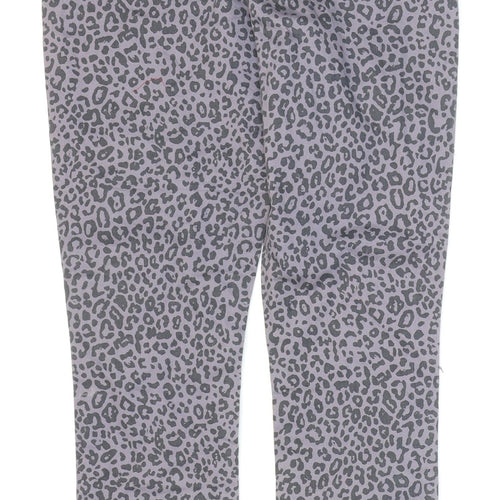 George Girls Purple Animal Print Cotton Skinny Jeans Size 13-14 Years Regular Zip