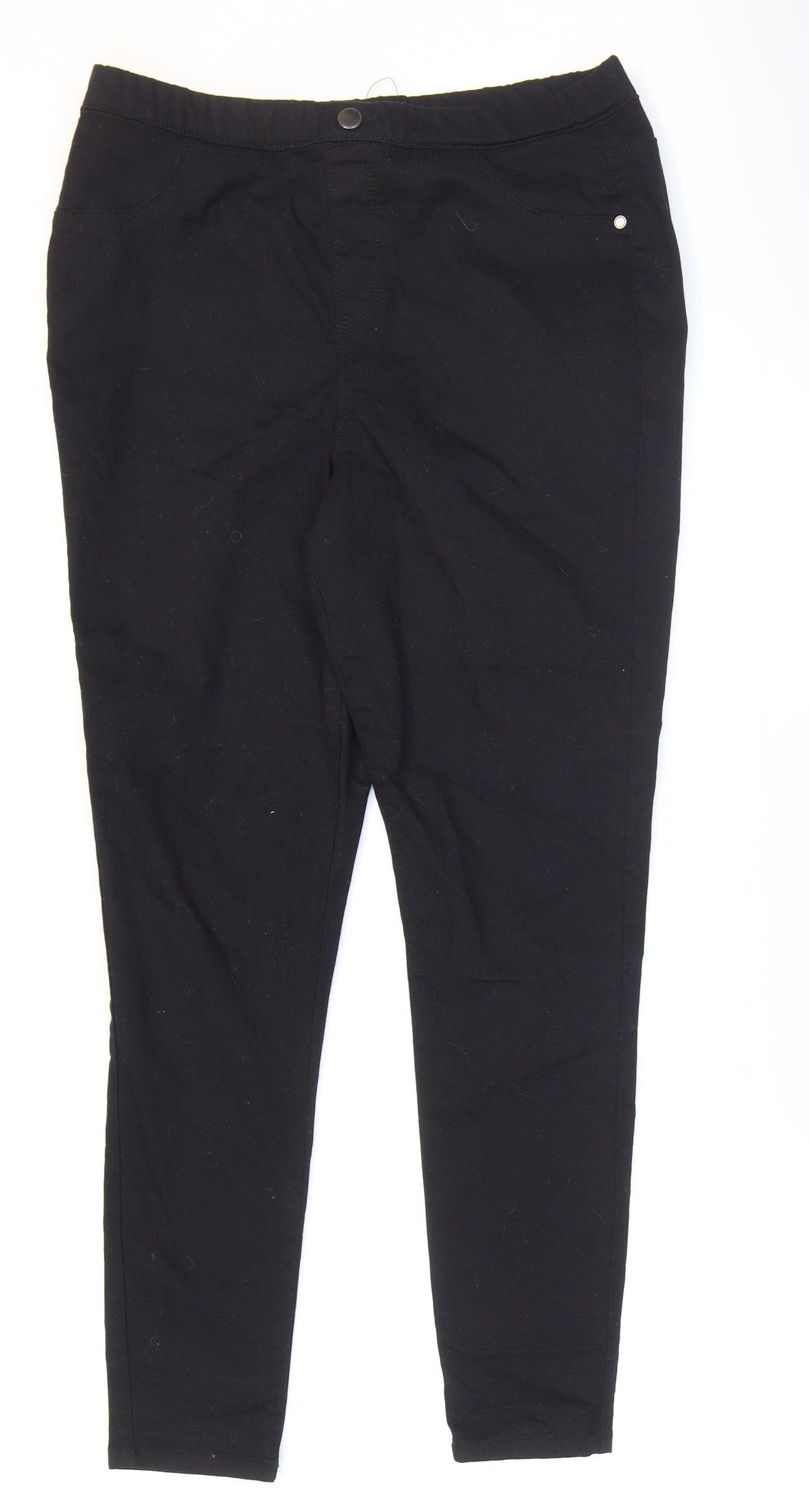 George Womens Black Cotton Skinny Jeans Size 12 L27 in Regular