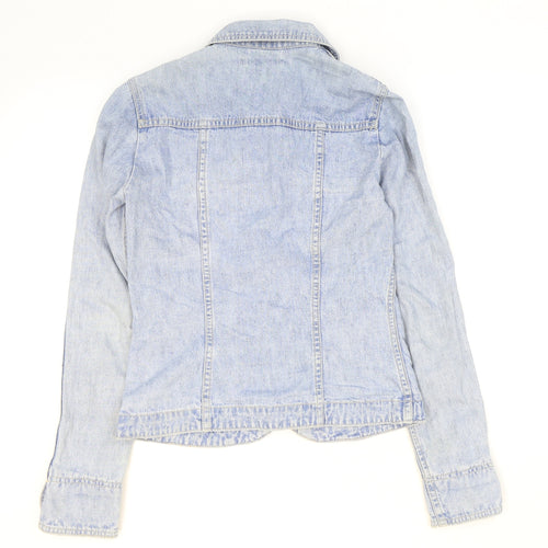 M&Co Womens Blue Jacket Size 10 Button