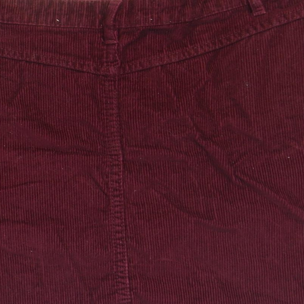 Primark Womens Red Cotton Mini Skirt Size 10 Zip