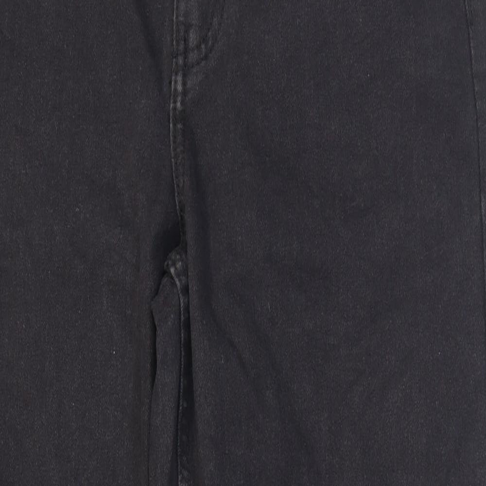 Primark Womens Black Cotton Mom Jeans Size 12 L28 in Regular Zip