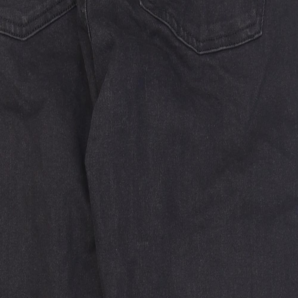 Primark Womens Black Cotton Mom Jeans Size 12 L28 in Regular Zip