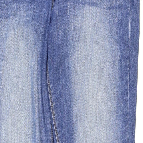 Marks and Spencer Womens Blue Cotton Skinny Jeans Size 12 L29 in Regular Zip