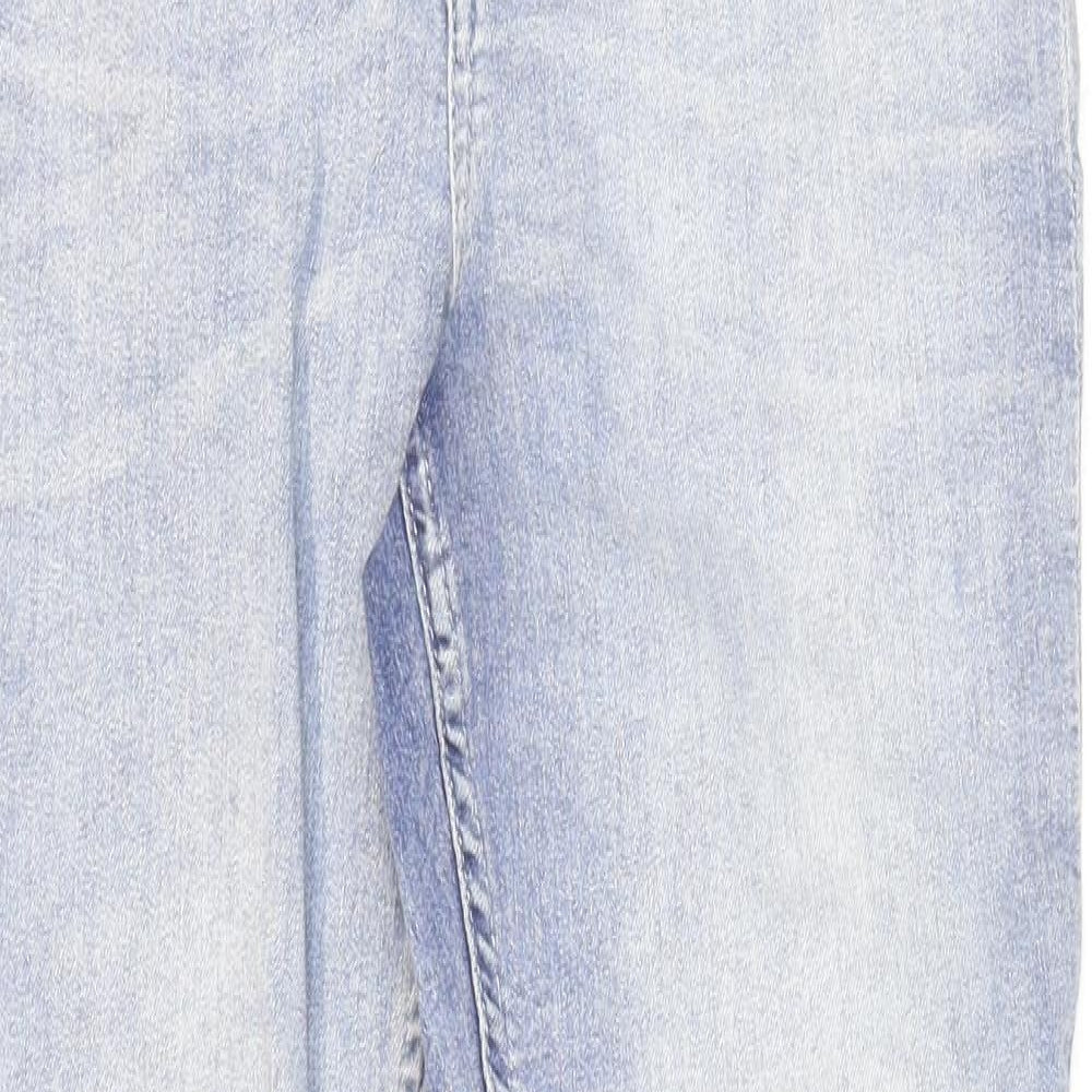 H&M Womens Blue Cotton Skinny Jeans Size 12 L30 in Regular Zip