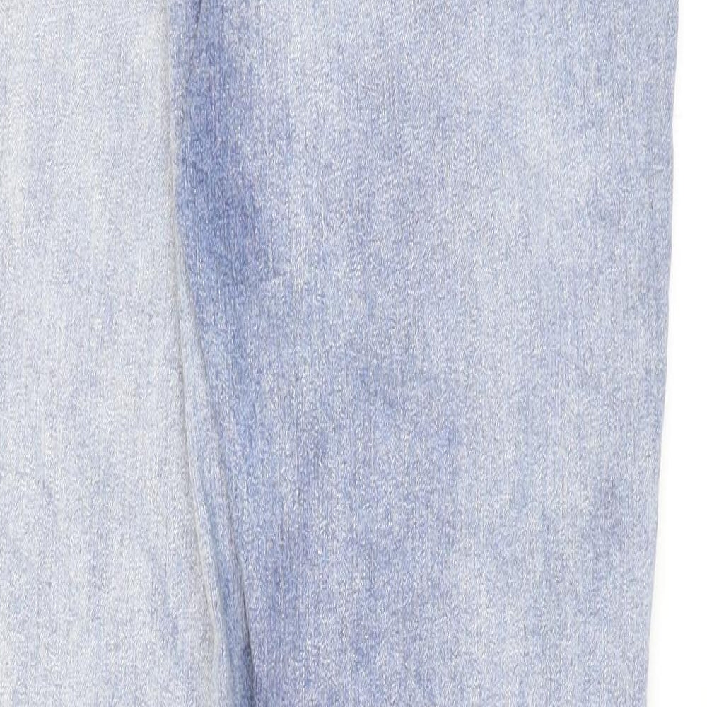 H&M Womens Blue Cotton Skinny Jeans Size 12 L30 in Regular Zip