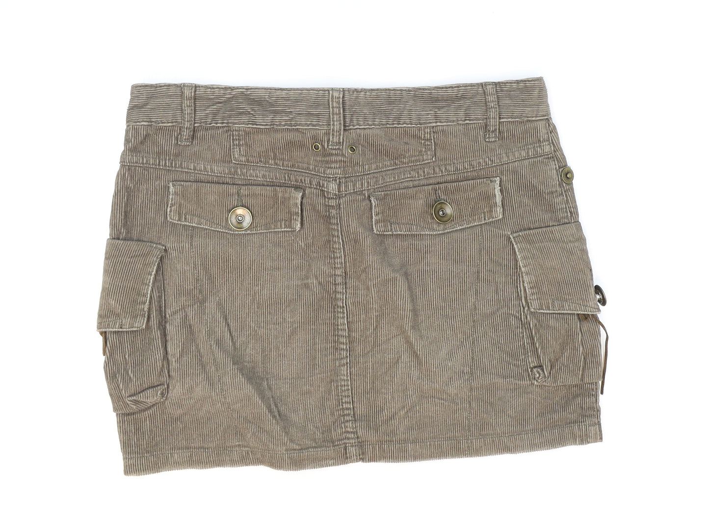 Papaya Womens Green Cotton Mini Skirt Size 12 Zip