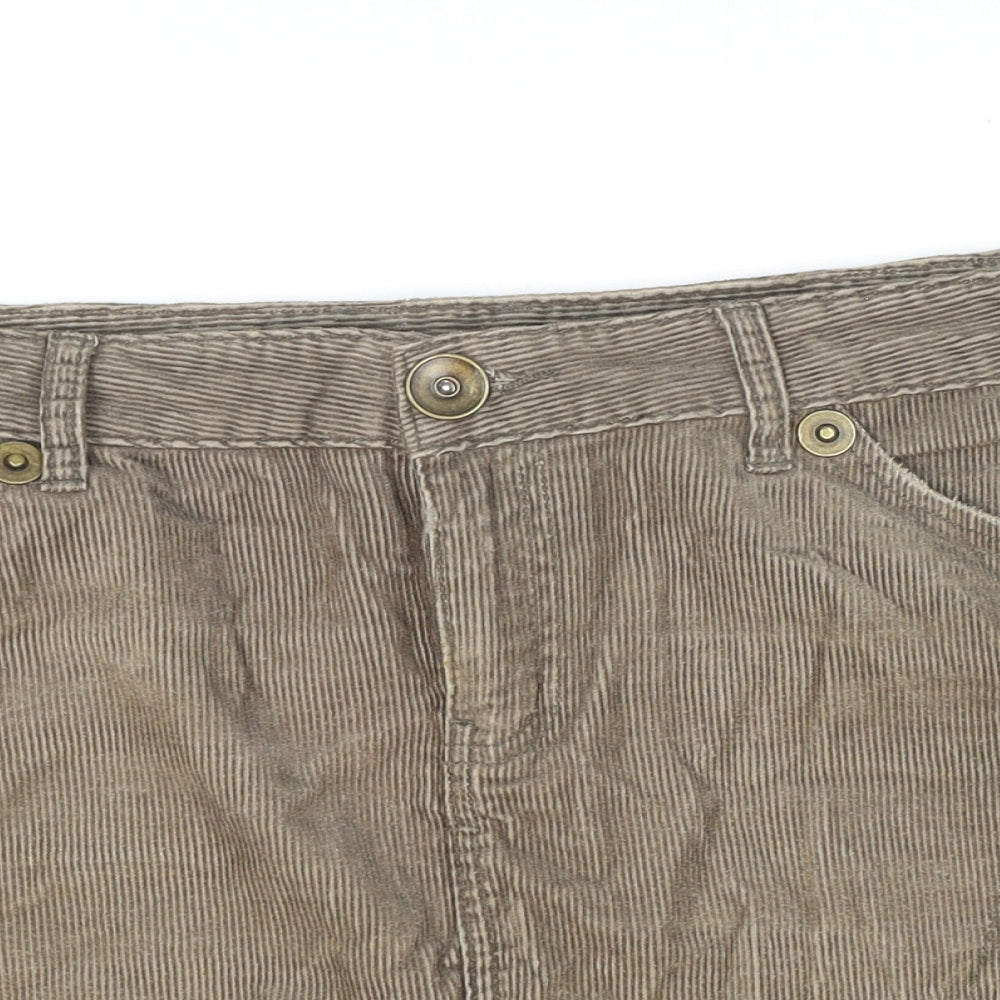 Papaya Womens Green Cotton Mini Skirt Size 12 Zip