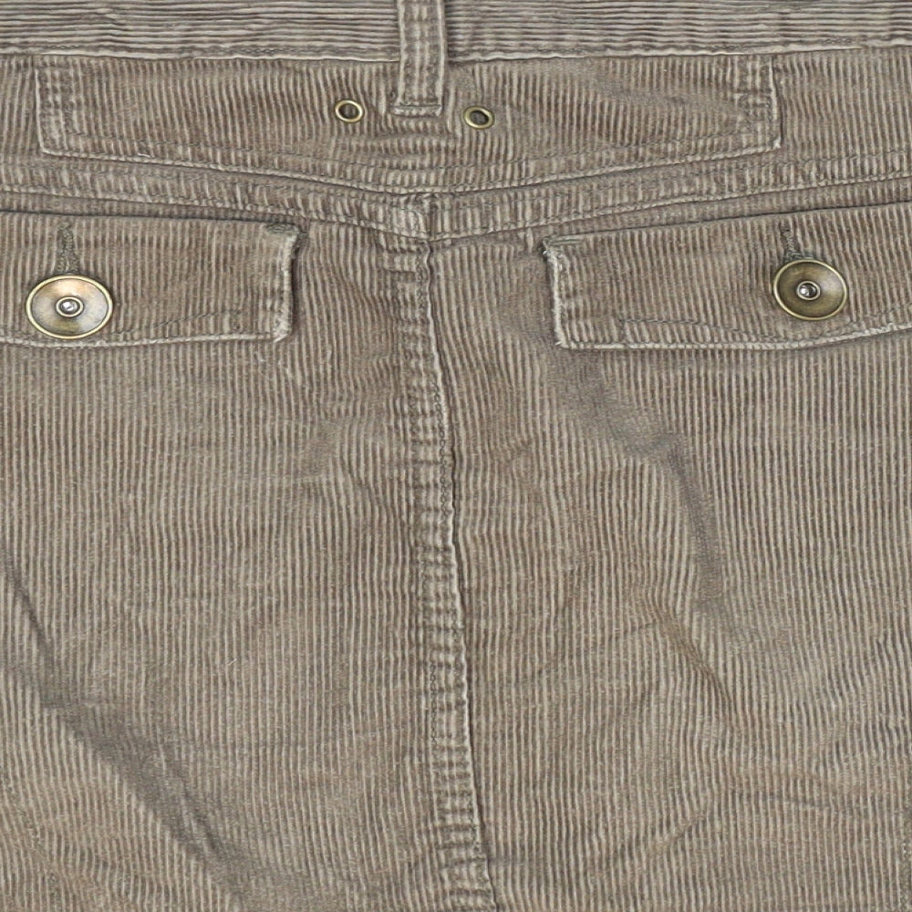 Papaya Womens Green Cotton Mini Skirt Size 12 Zip