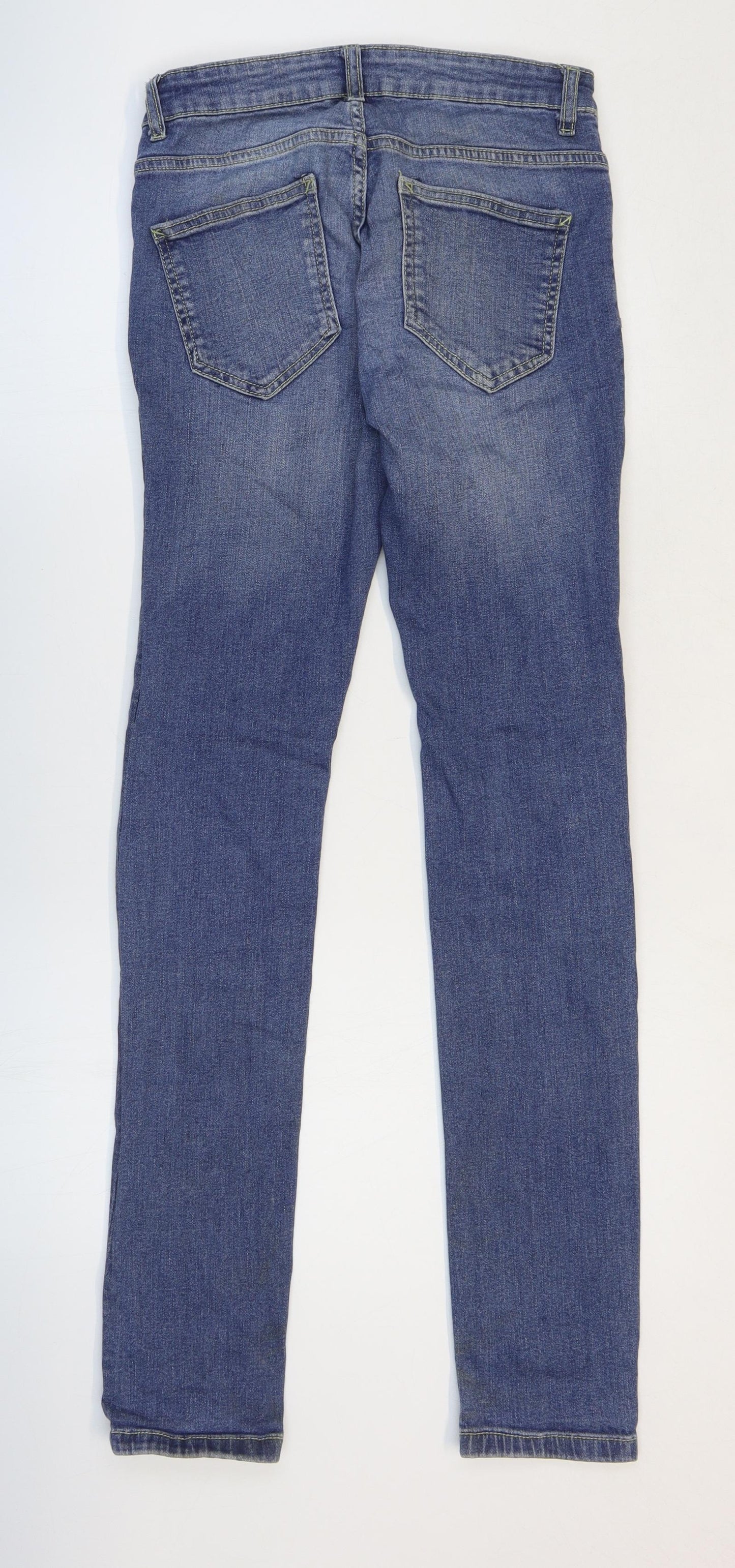 Primark Mens Blue Cotton Skinny Jeans Size 32 in L28 in Regular Zip