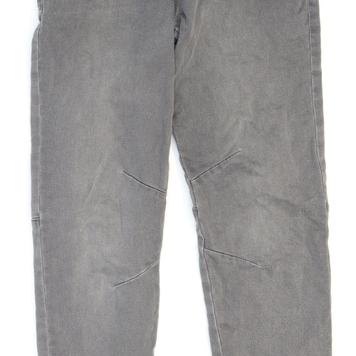 Primark Boys Grey Cotton Tapered Jeans Size 11-12 Years Regular Drawstring