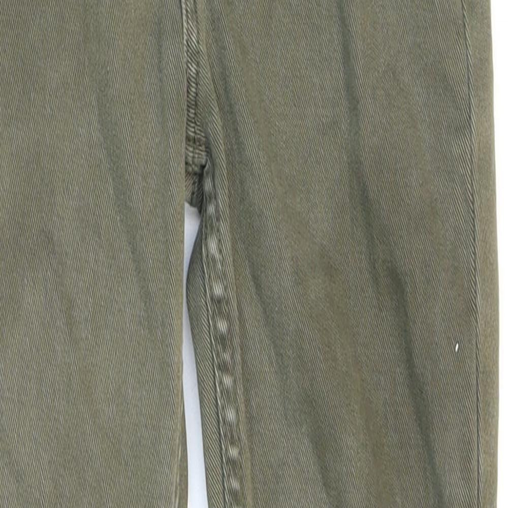 M&Co Boys Green Cotton Straight Jeans Size 7-8 Years Regular Zip