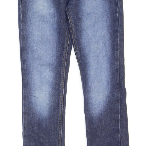 G-72 Denim Girls Blue Cotton Skinny Jeans Size 12-13 Years Regular Zip - Washed look