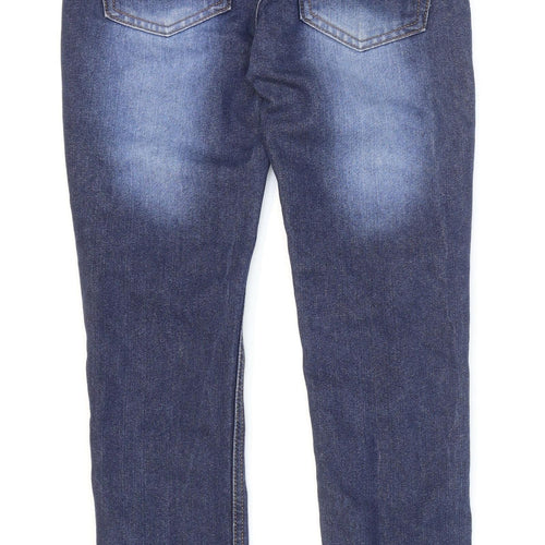 G-72 Denim Girls Blue Cotton Skinny Jeans Size 12-13 Years Regular Zip - Washed look