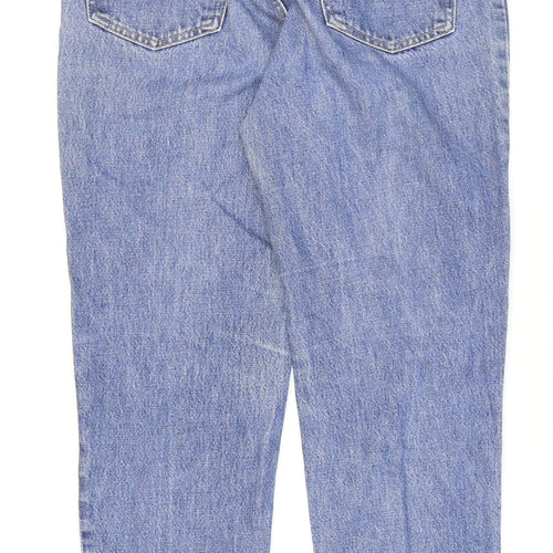 Lands' End Womens Blue Cotton Tapered Jeans Size 8 L30 in Regular Zip