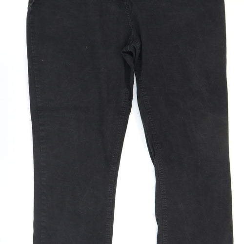 ELLE Womens Black Cotton Straight Jeans Size 22 L27 in Regular Zip