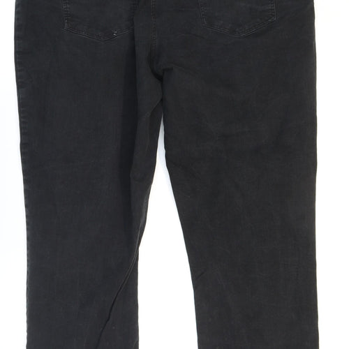 ELLE Womens Black Cotton Straight Jeans Size 22 L27 in Regular Zip