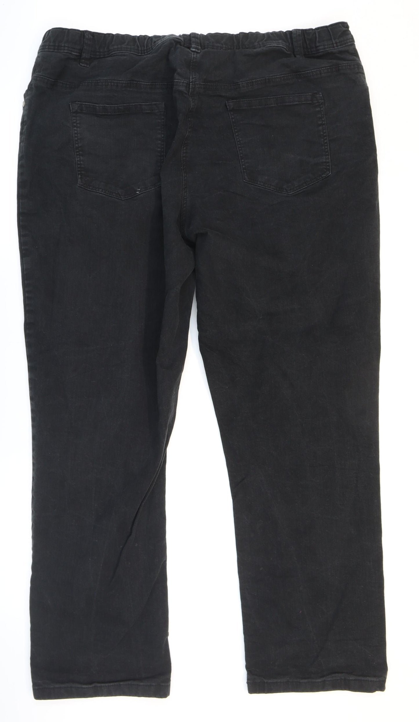 ELLE Womens Black Cotton Straight Jeans Size 22 L27 in Regular Zip