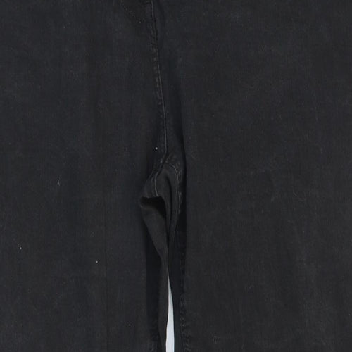 ELLE Womens Black Cotton Straight Jeans Size 22 L27 in Regular Zip