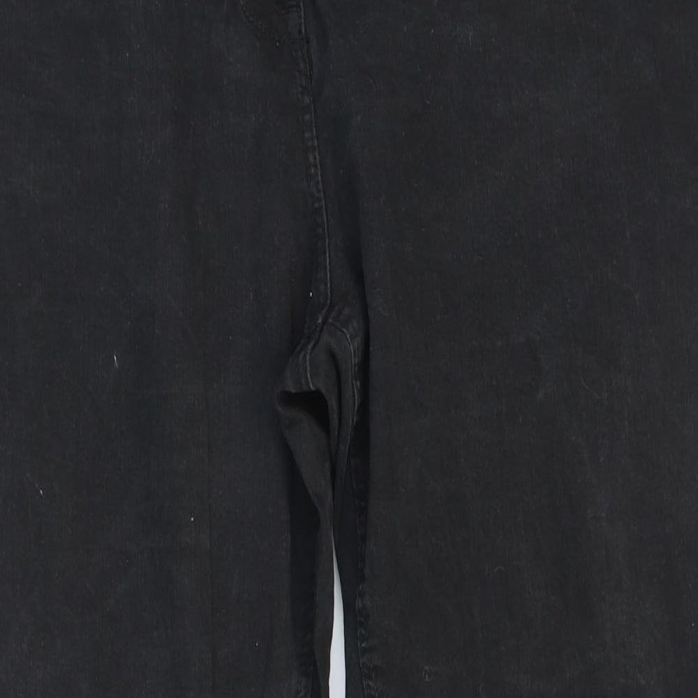 ELLE Womens Black Cotton Straight Jeans Size 22 L27 in Regular Zip