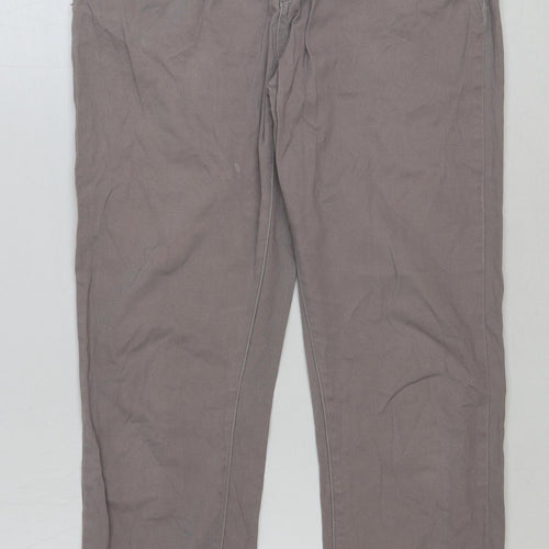 Cheetah Womens Beige Cotton Trousers Size XL L28 in Regular Button