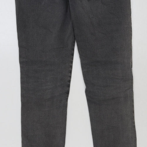 Zara Womens Grey Cotton Skinny Jeans Size 8 L30 in Regular Button