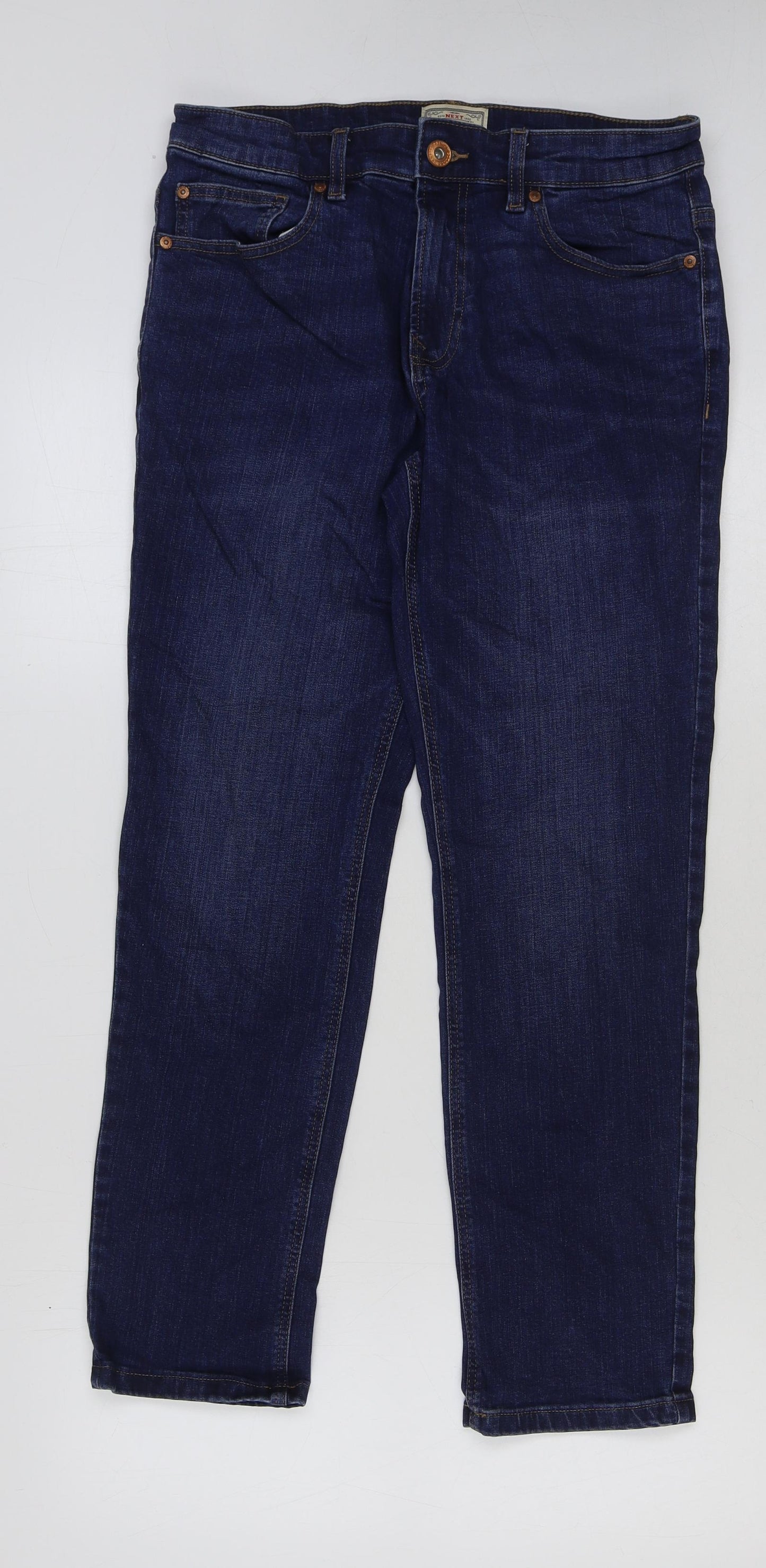 NEXT Mens Blue Cotton Straight Jeans Size 30 in L28 in Regular Button