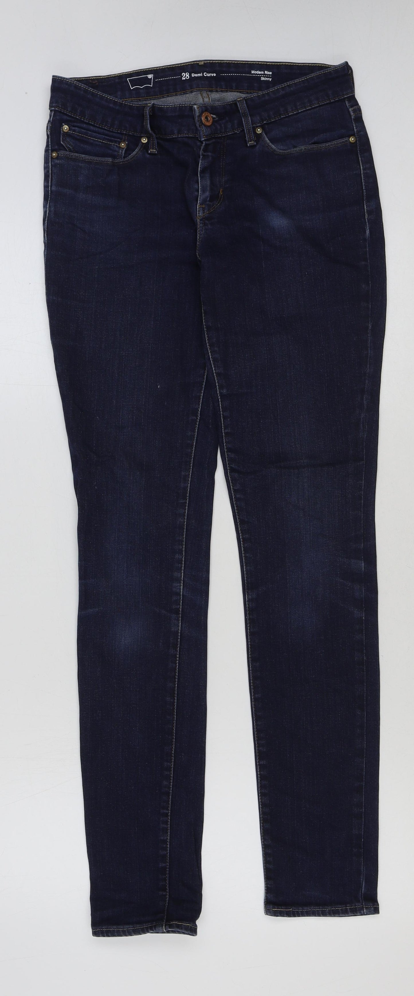 Signature by Levi Strauss & Co. Womens Blue Cotton Skinny Jeans Size 28 in L33 in Regular Button