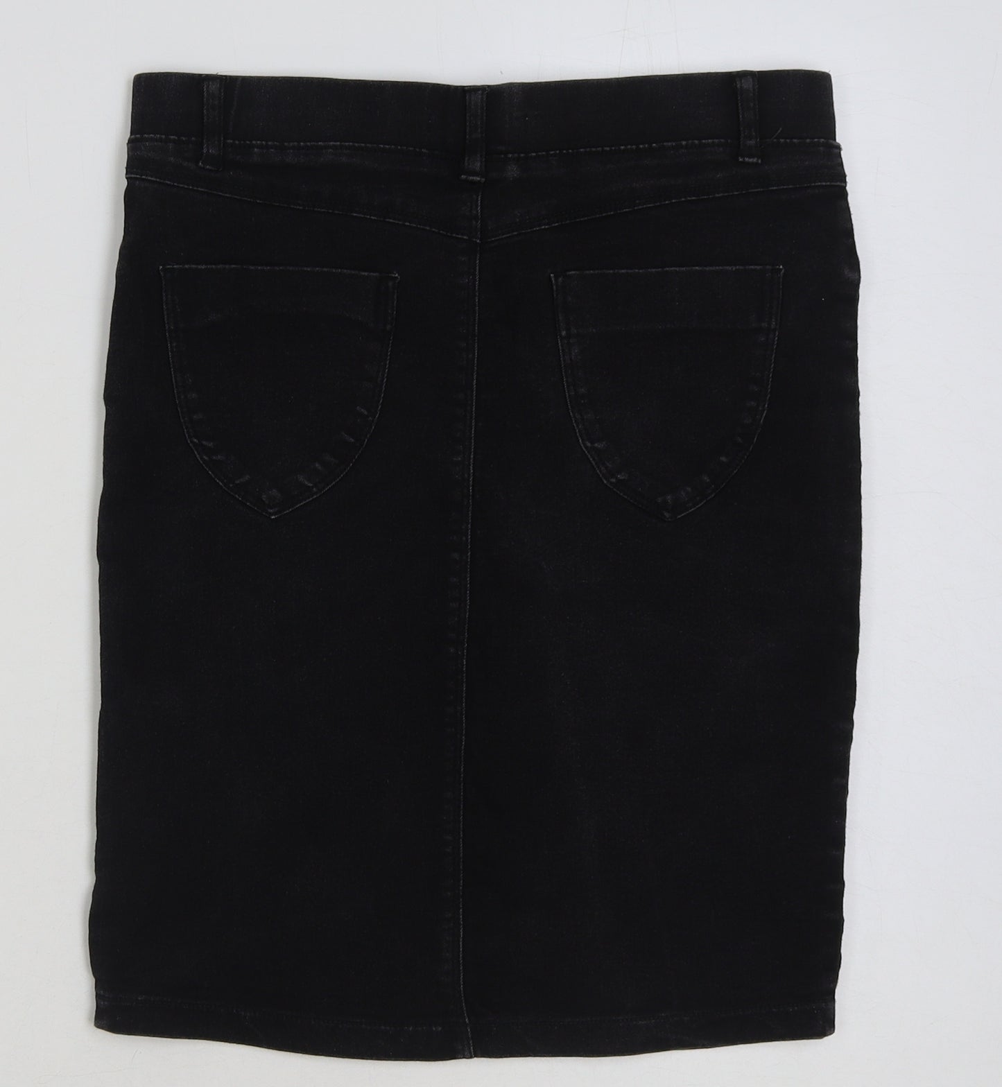 Dorothy Perkins Womens Black Cotton Straight & Pencil Skirt Size 10