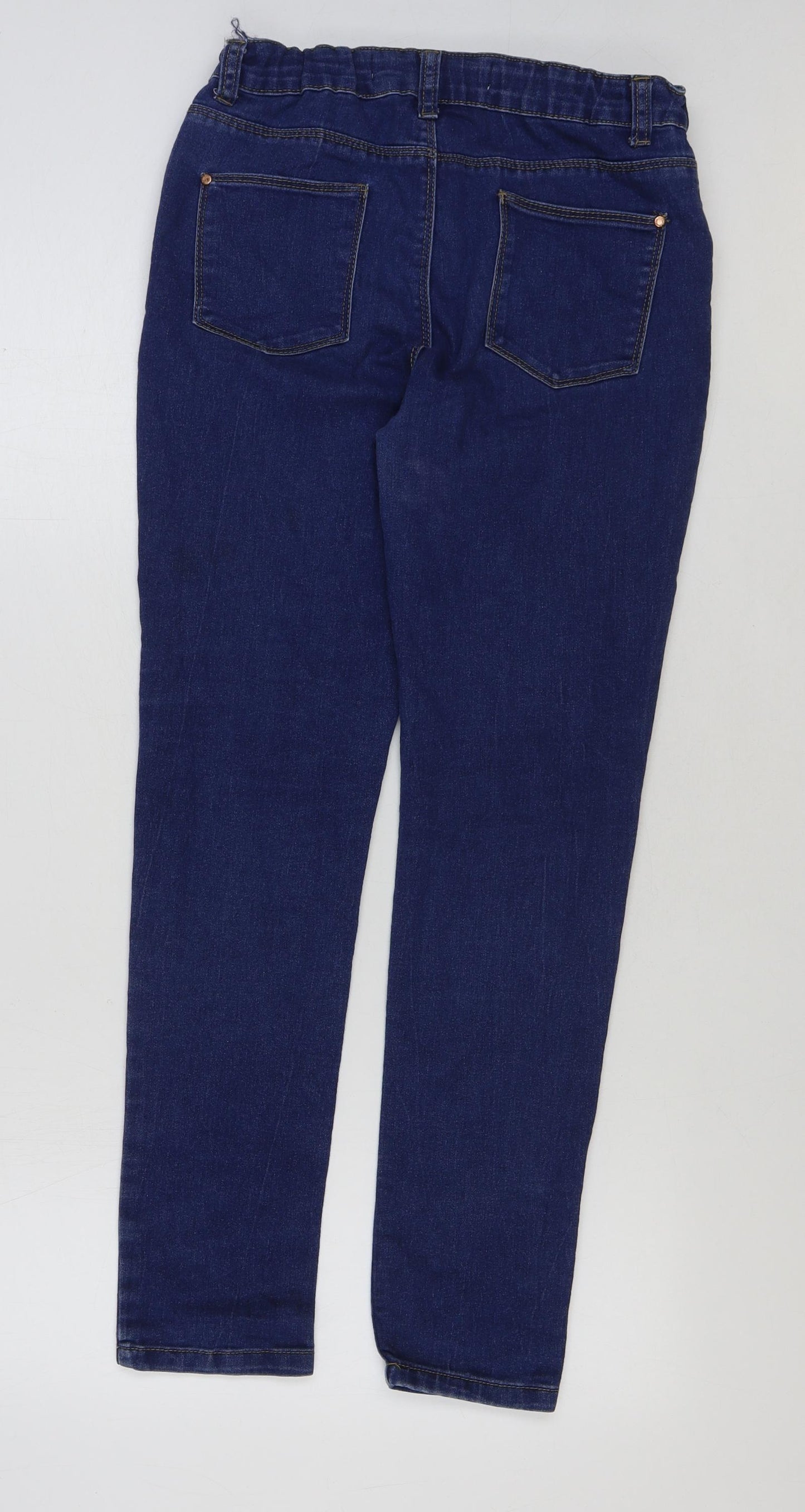 Denim & Co. Boys Blue Cotton Skinny Jeans Size 14-15 Years Regular Button