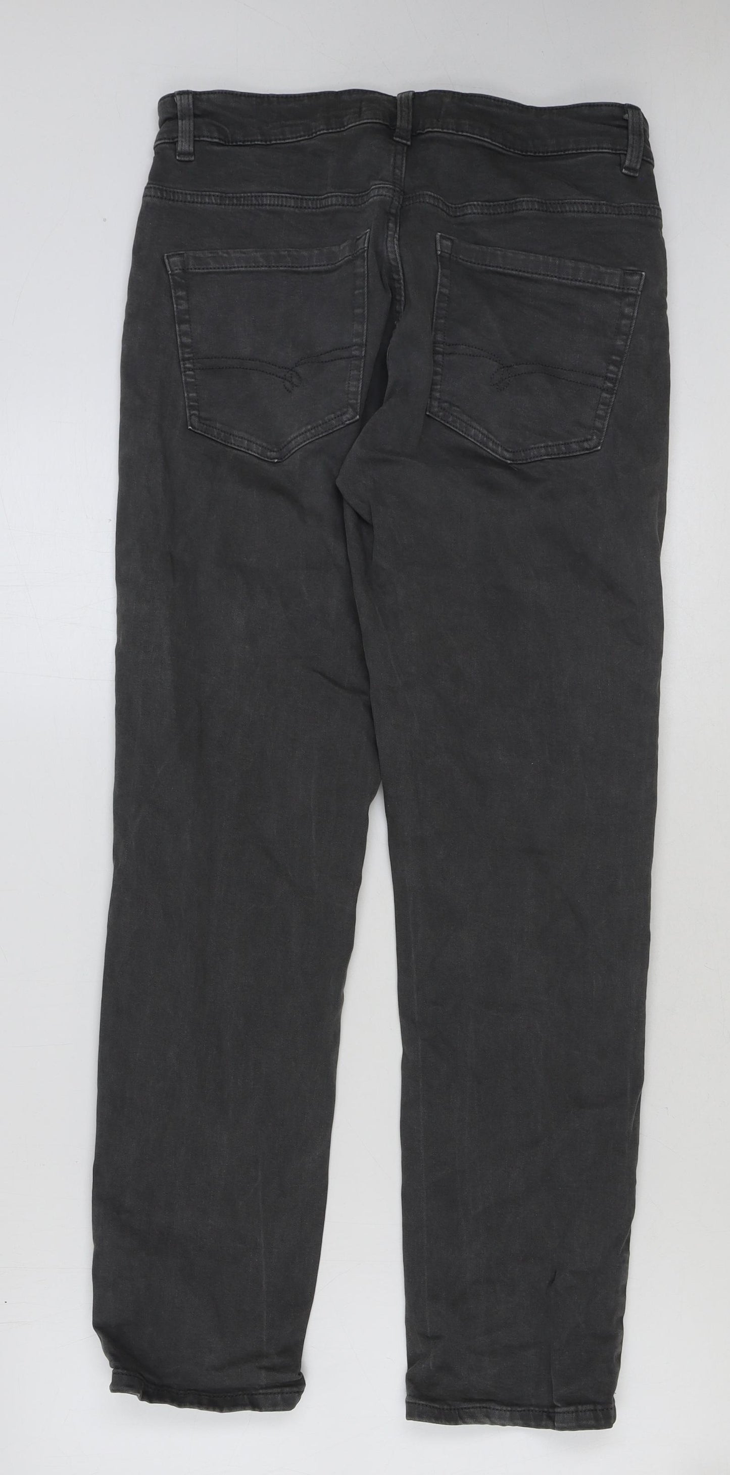 NEXT Mens Grey Cotton Straight Jeans Size 30 in L31 in Regular Button