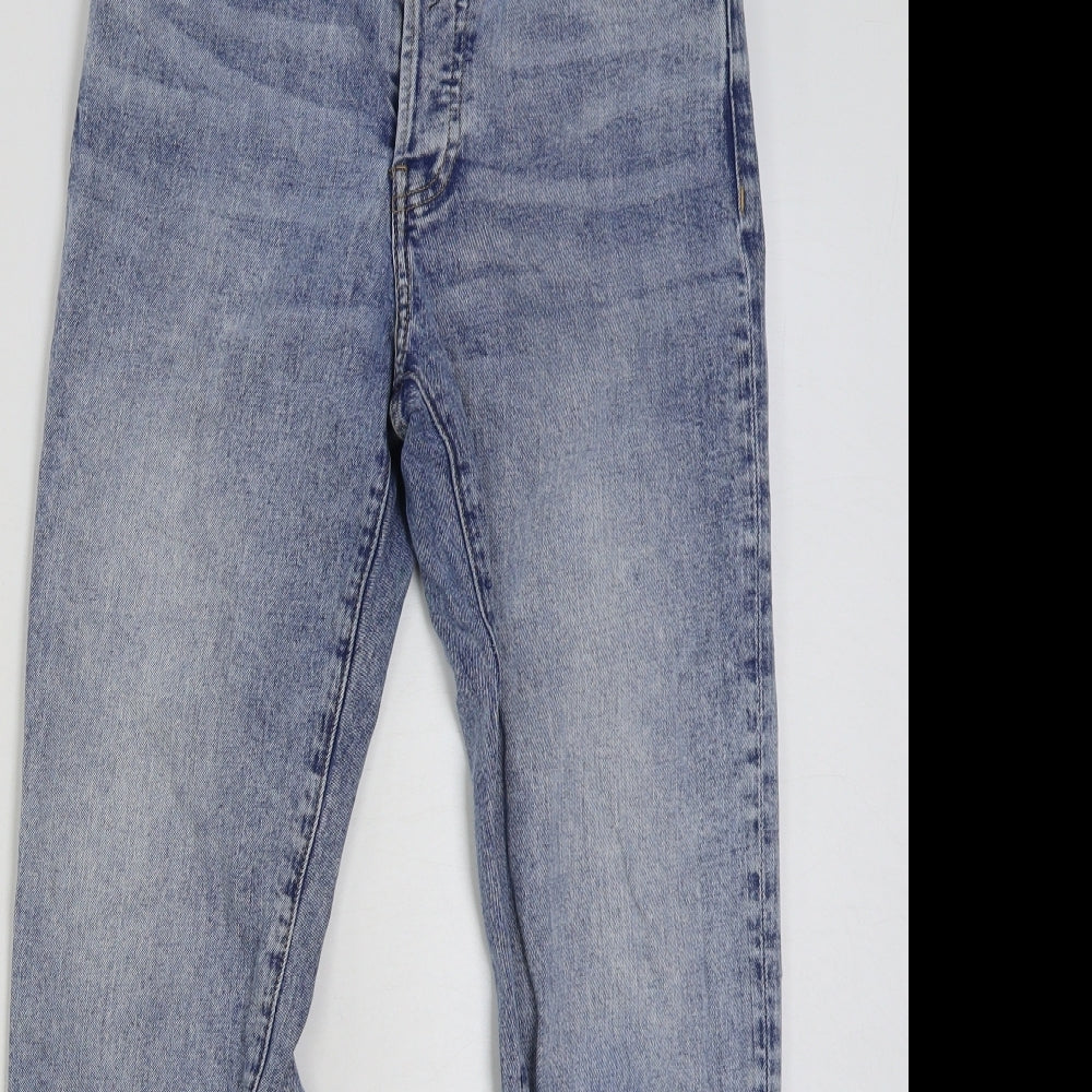MNG denim Womens Blue Cotton Mom Jeans Size 8 L27 in Regular Button