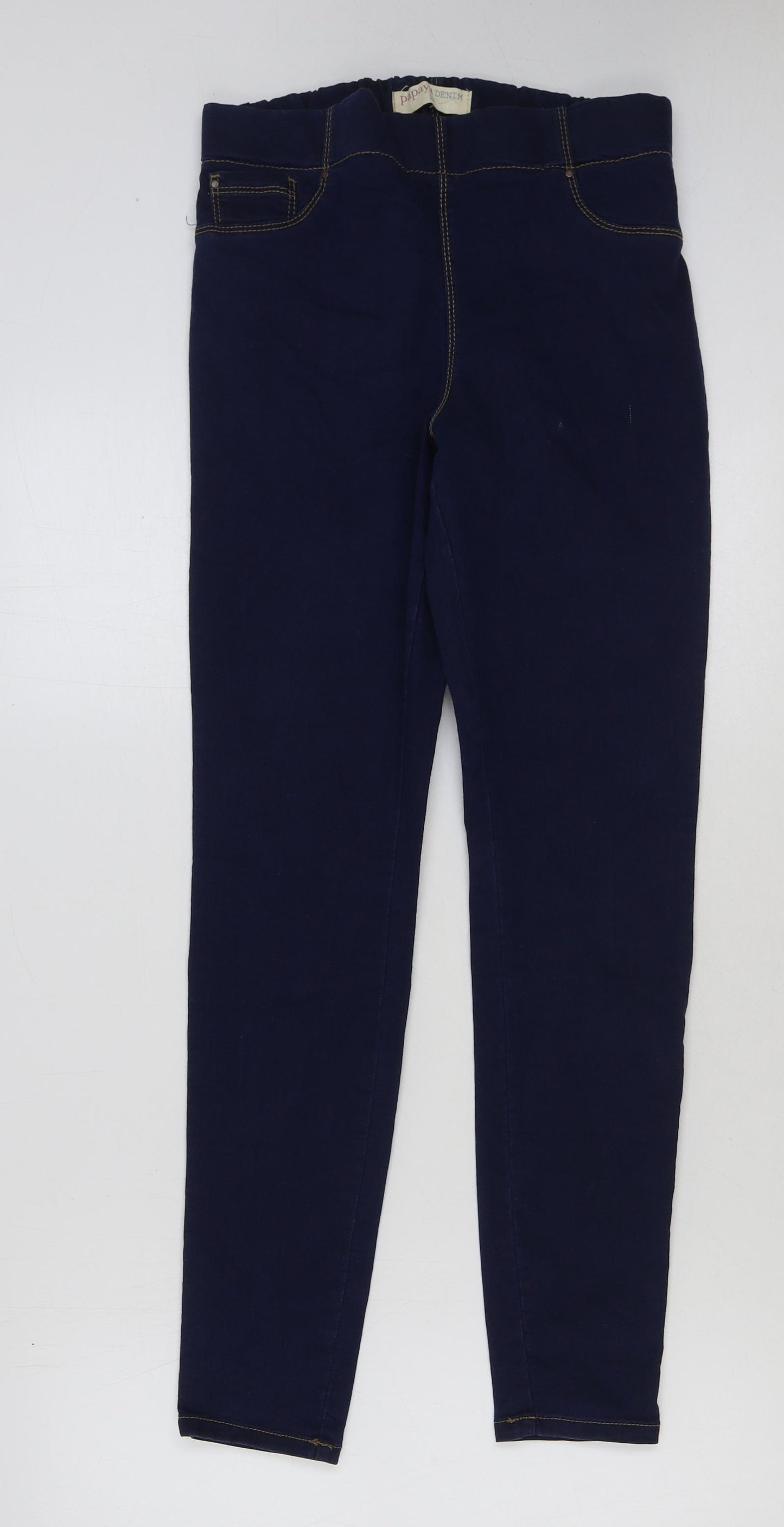 Papaya Womens Blue Cotton Jegging Jeans Size 12 L30 in Regular