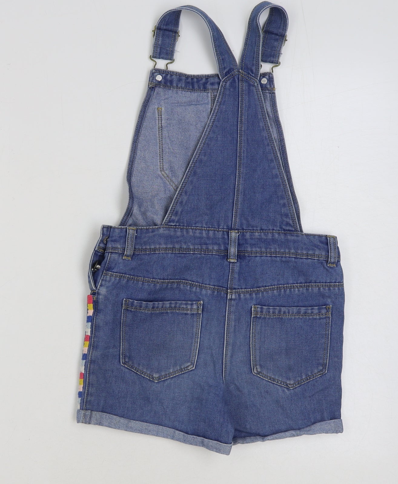 TU Girls Blue Cotton Dungaree One-Piece Size 9 Years Buckle