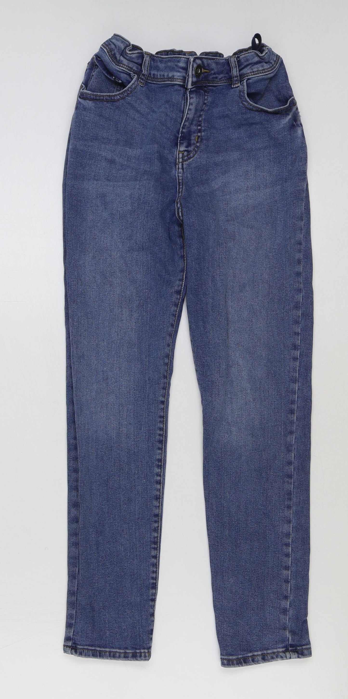 Denim & Co. Boys Blue Cotton Skinny Jeans Size 10-11 Years Regular Button
