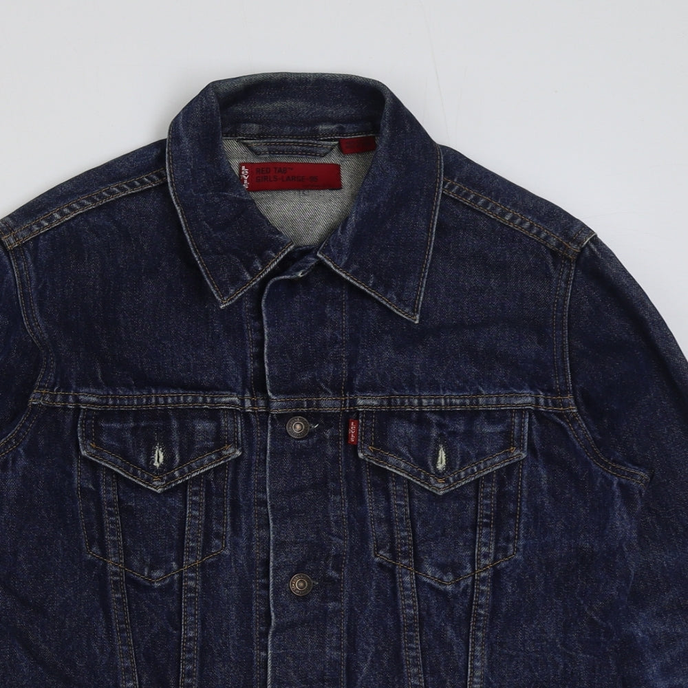 Signature by Levi Strauss & Co. Girls Blue Jacket Size L Button