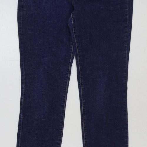 Preworn Womens Blue Cotton Skinny Jeans Size 32 in L30 in Regular Button