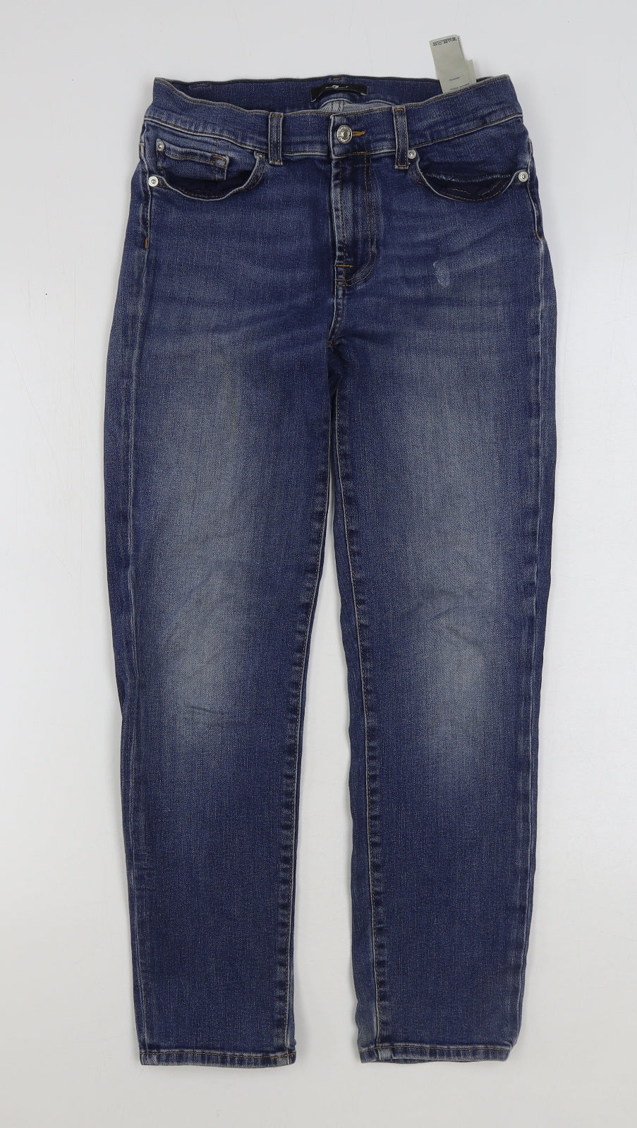 7 For All Mankind Mens Blue Cotton Straight Jeans Size 29 in L27 in Regular Button