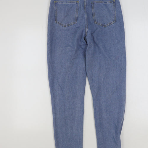 Boohoo Womens Blue Cotton Mom Jeans Size 8 L28 in Regular Button