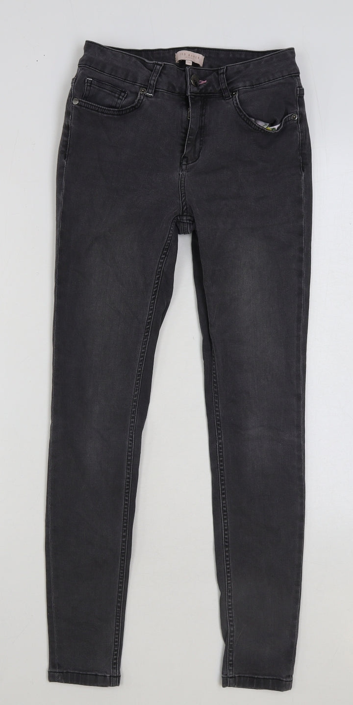 Born By Ted Baker Womens Grey Cotton Skinny Jeans Size 26 in L28 in Regular Button
