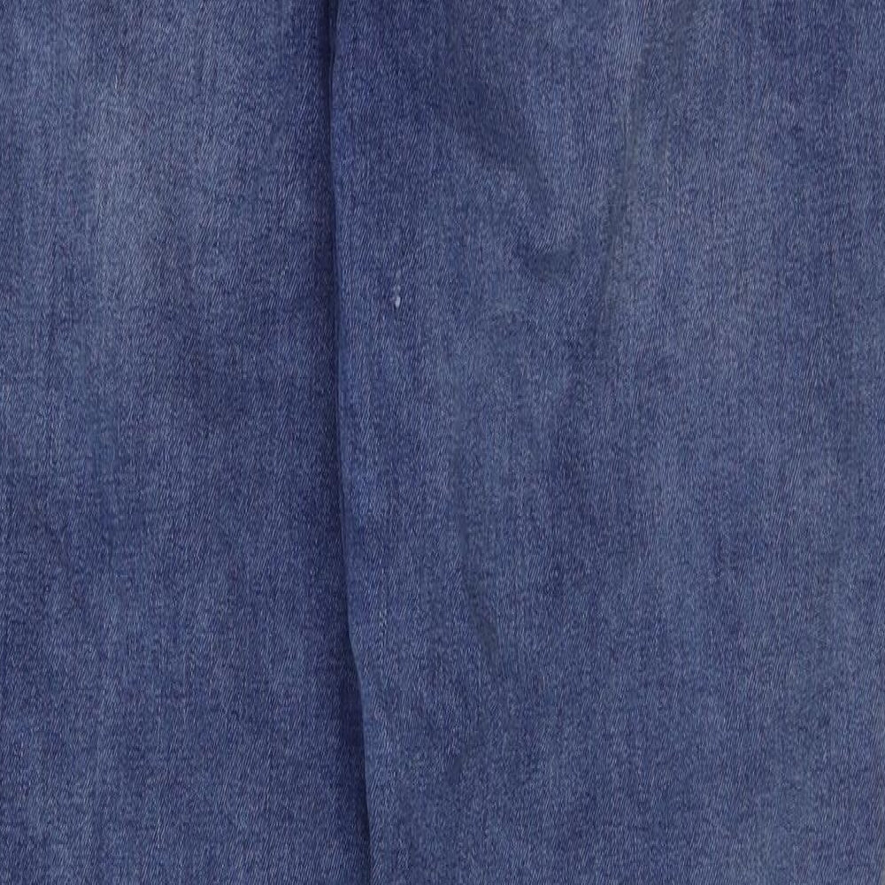 New Look Womens Blue Cotton Straight Jeans Size 14 L28 in Regular Button