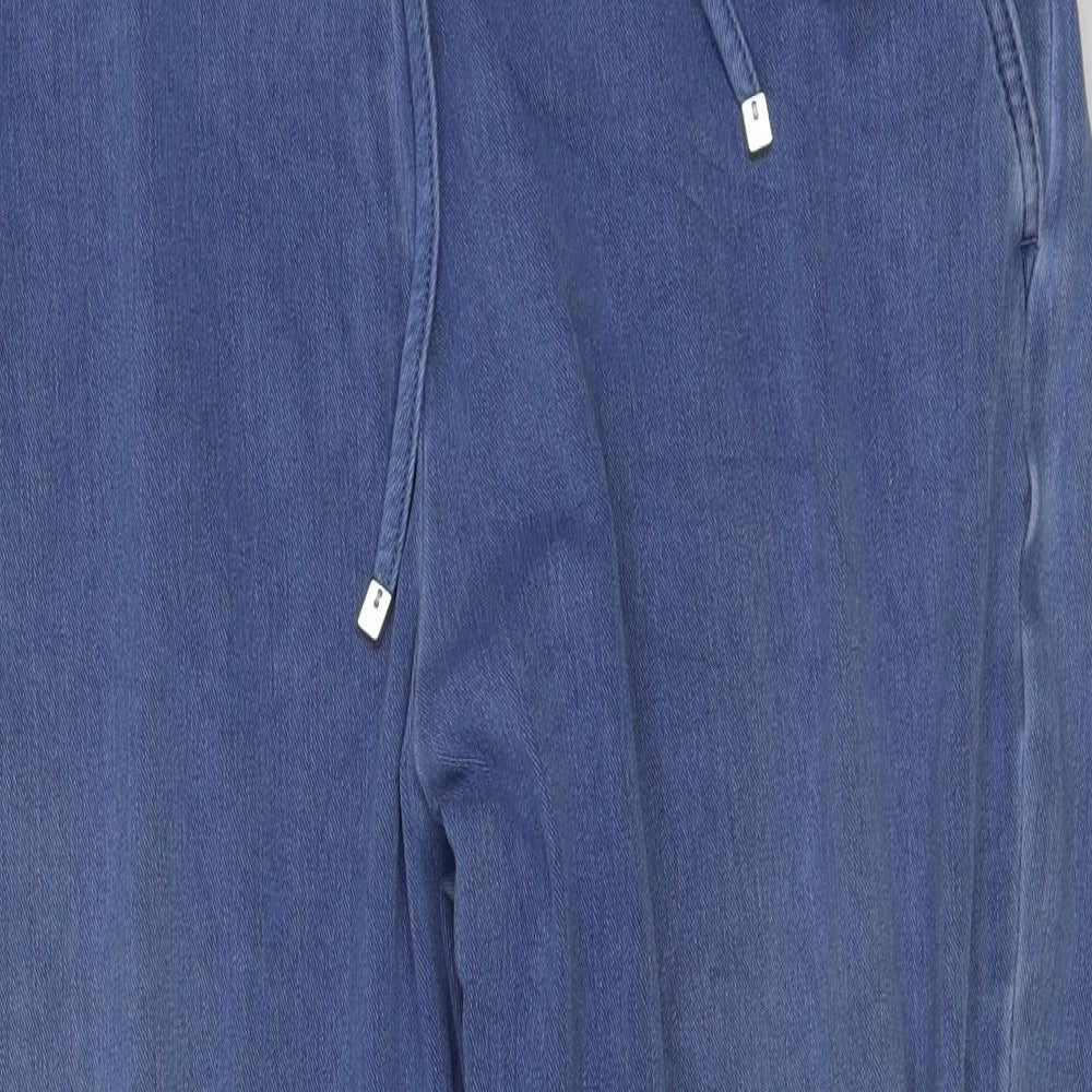 F&F Womens Blue Cotton Tapered Jeans Size 16 L28 in Regular Tie
